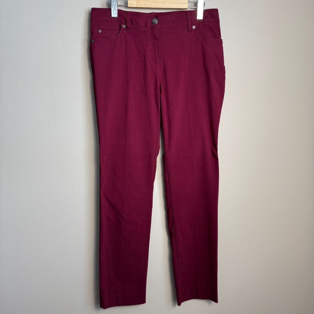 Zac &‎ Rachel Women's Nylon Blend Jegging Pants Burgundy-Wine 8 Casual Stretch